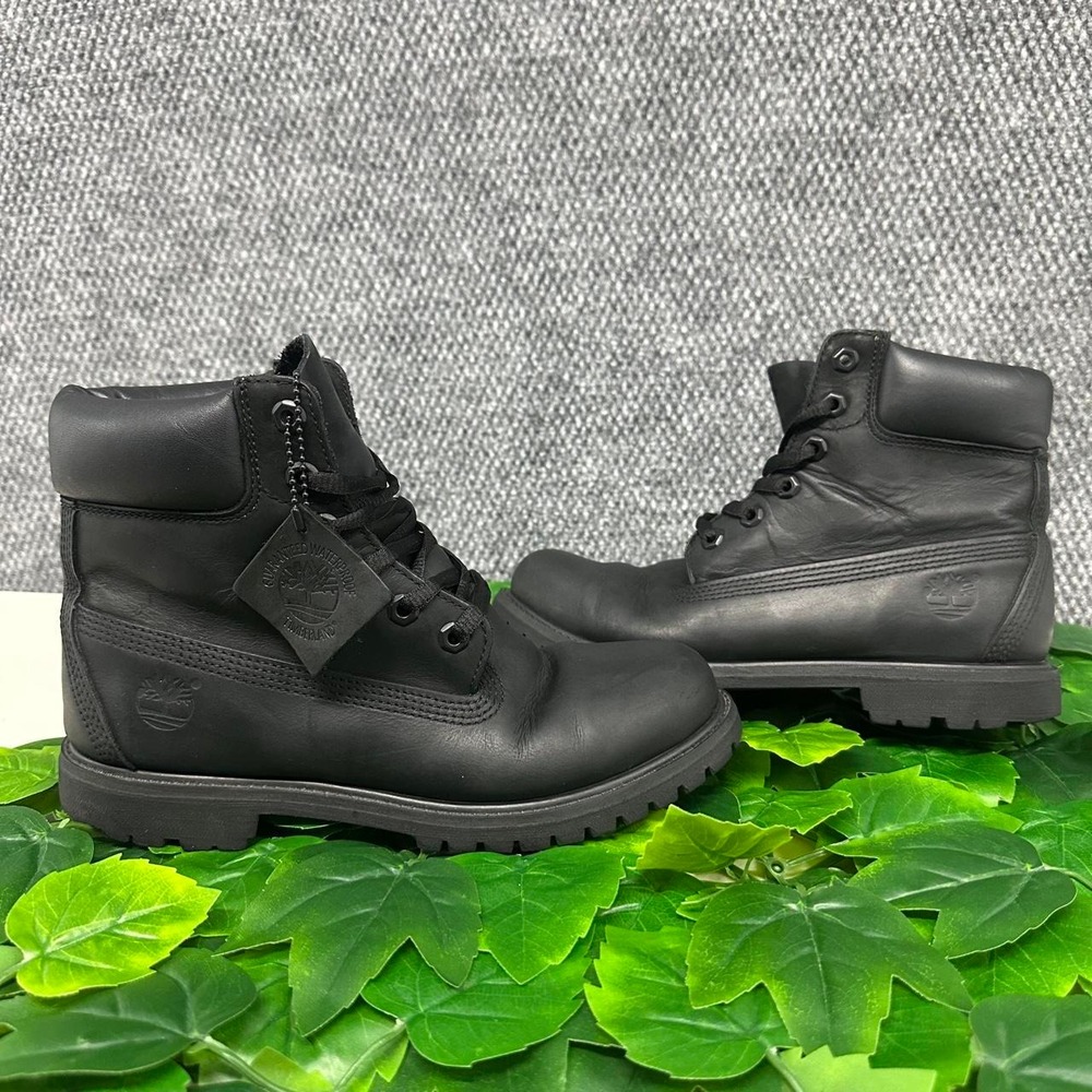 Timberland Black Leather Lace Up Boots